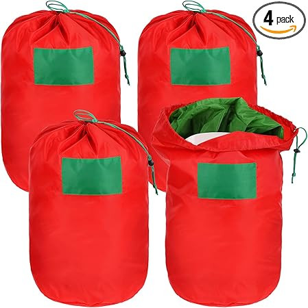 4Pack 21 x 12 Inch Christmas Inflatable Decorations Storage Bags Drawstring Waterproof Christmas ... | Amazon (US)