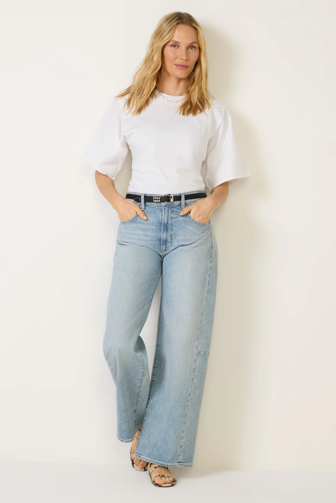 Arellia Skimmer W Outseam Panels Barrel Jean | Evereve