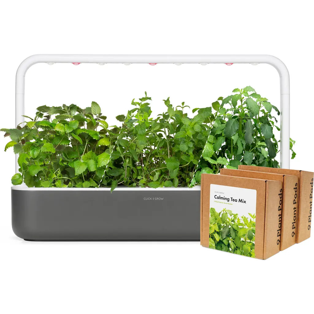 Click & Grow Smart Garden 9 Big Herbal Tea Kit in Grey at Nordstrom | Nordstrom