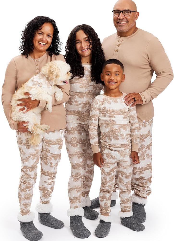 Amazon.com: HonestBaby Family Matching Holiday Pajamas Organic Cotton for Men, Women, Kids, Toddl... | Amazon (US)