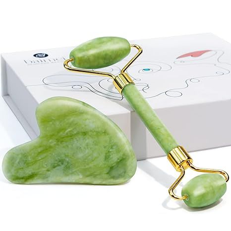 Jade Roller & Gua Sha Set Face Roller and Gua Sha Facial Tools for Skin Care Routine and Puffines... | Amazon (US)