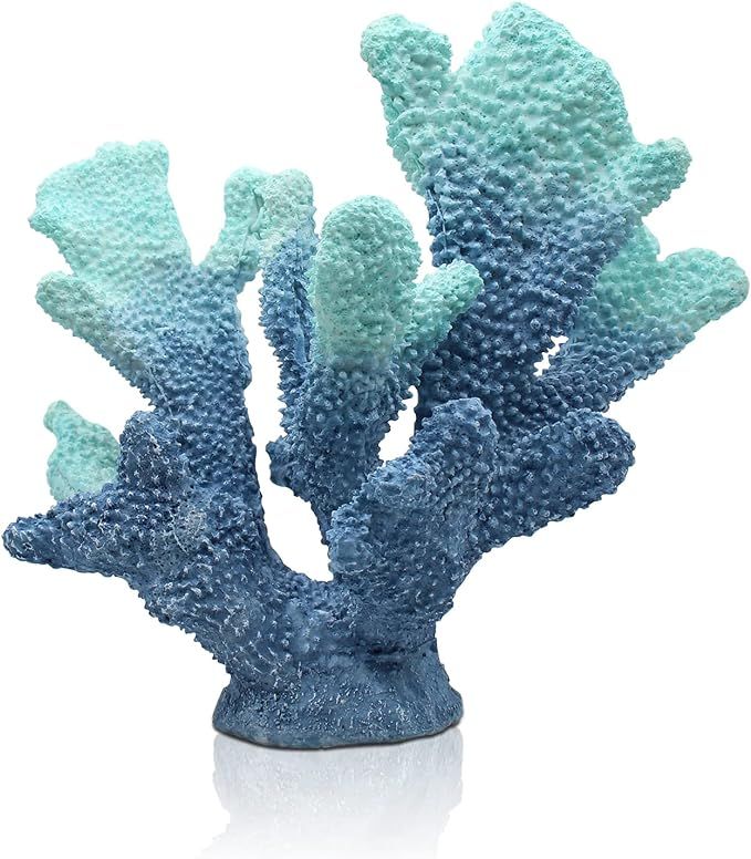 Blue Coral Decor Coral Reef Faux Artificial Coral Decor Resin Coral Statue Nautical Decor Tableto... | Amazon (US)