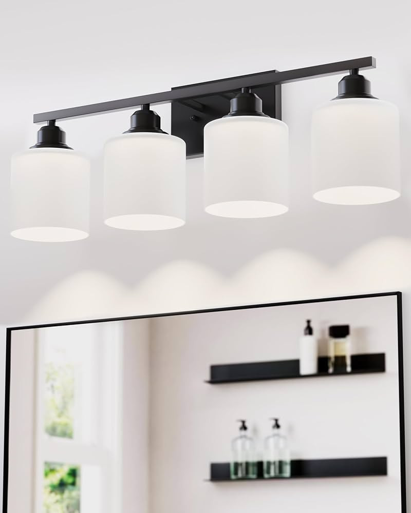 Sailstar Vanity Light Fixtures, Matte Black, Over Mirror, Modern Bathroom Light, Anti-Rust Nickel... | Amazon (US)