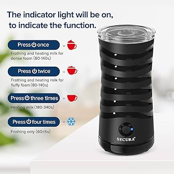 Secura Electric Milk Frother, Automatic Milk Steamer, 4-IN-1 Hot & Cold Foam Maker-8.4oz/240ml Mi... | Amazon (US)
