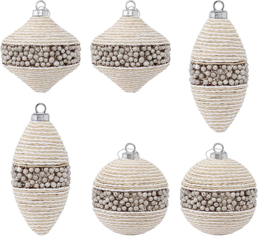 JIALEIXI 6PCS Farmhouse Christmas Balls Ornaments for Xmas Christmas Tree,Shatterproof Christmas ... | Amazon (US)