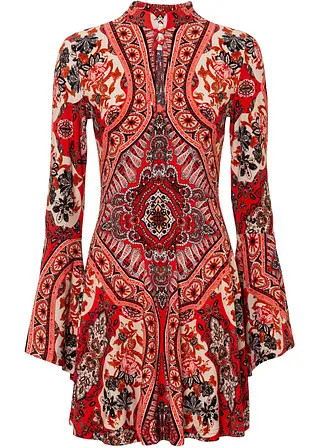 Jerseykleid mit Stehkragen und Volant-Ärmel | Bonprix DE