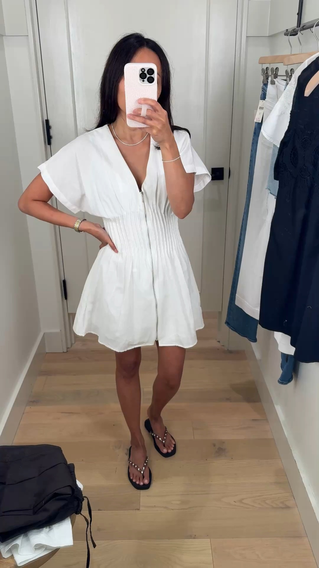 Additional 50% off sale. Would come to around $50. Vacation outfit. 
This mini dress is so pretty. Lined, good material, flattering fit. True to size. 
It was too loose in the chest area for me, so not the best fit for small chests. But otherwise great dress.

#LTKOver40