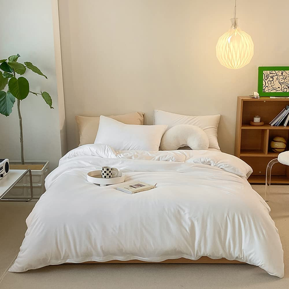 CLOTHKNOW White Queen Comforter Set 3Pcs White Bedding Comforter Sets Soft All Season Bed Comfort... | Amazon (US)