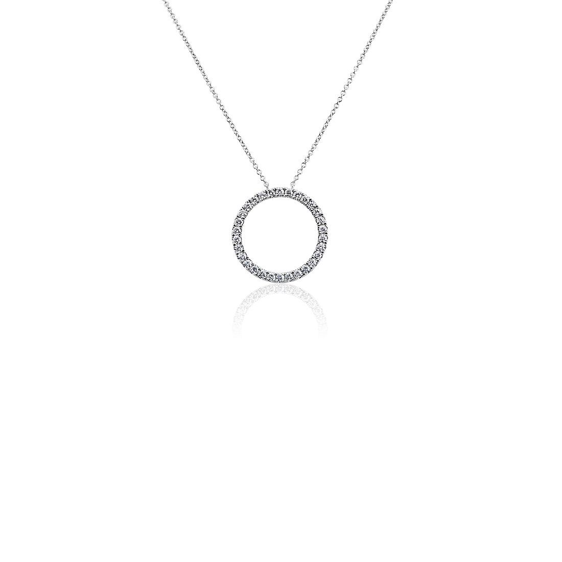 Diamond Circle Necklace in 14k White Gold (3/4 ct. tw.) | Blue Nile | Blue Nile