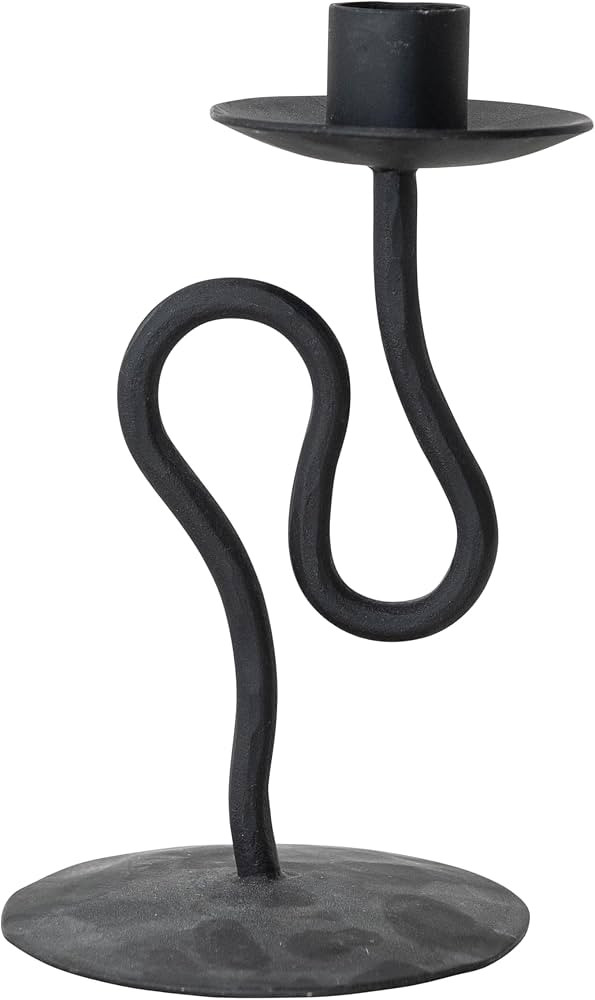 Creative Co-Op Metal Abstract Shaped Taper Candle Holder, Black | Amazon (US)