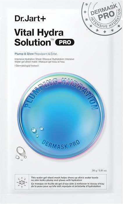 Dr.Jart+ Dermask Vital Hydra Solution Glow Korean Face Mask with Hyaluronic Acid for Glass Skin |... | Amazon (US)