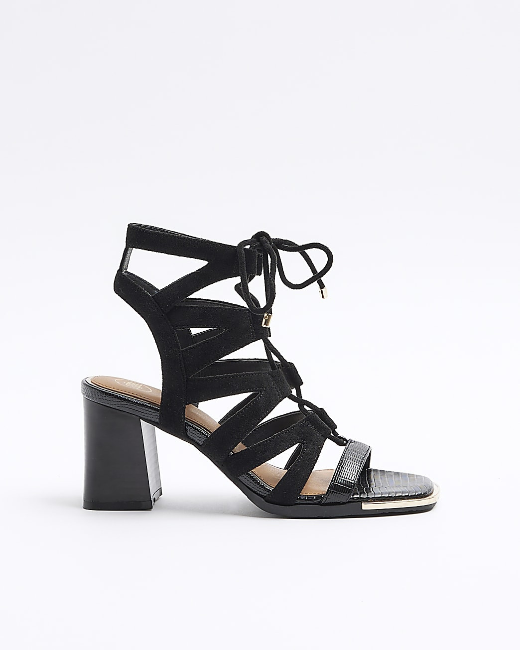 Black strappy heeled sandals | River Island (UK & IE)