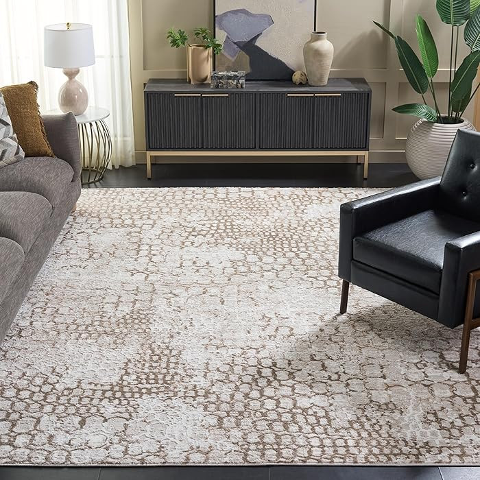 SAFAVIEH Area Rug 9x12 - Carter Collection - Large - Ivory & Brown, Non-Shedding & Easy to Clean,... | Amazon (US)