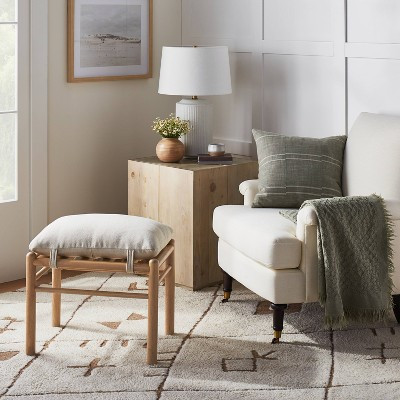 24"x16" Ceramic Assembled Table Lamp White - Threshold™ designed with Studio McGee: Ribbed Design, Dimmable, UL Listed | Target