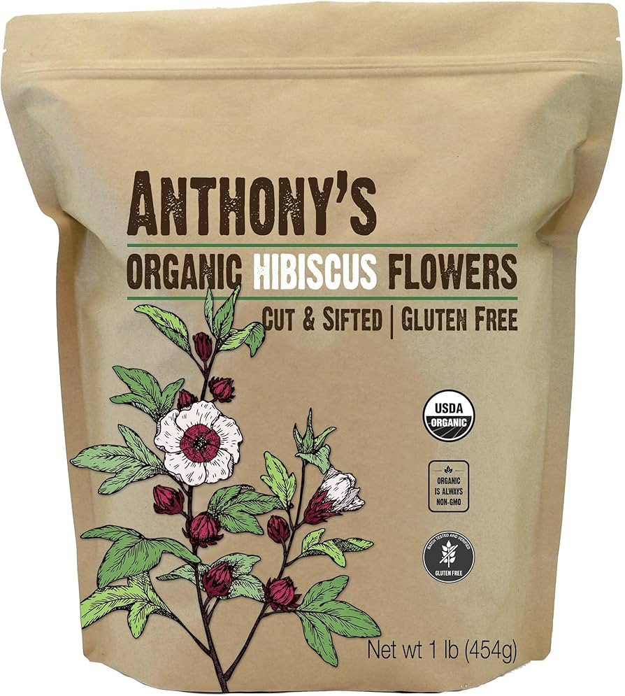 Anthony's Organic Hibiscus Flowers, 1 lb, Cut & Sifted, Gluten Free, Non GMO, Non Irradiated, Ket... | Amazon (US)