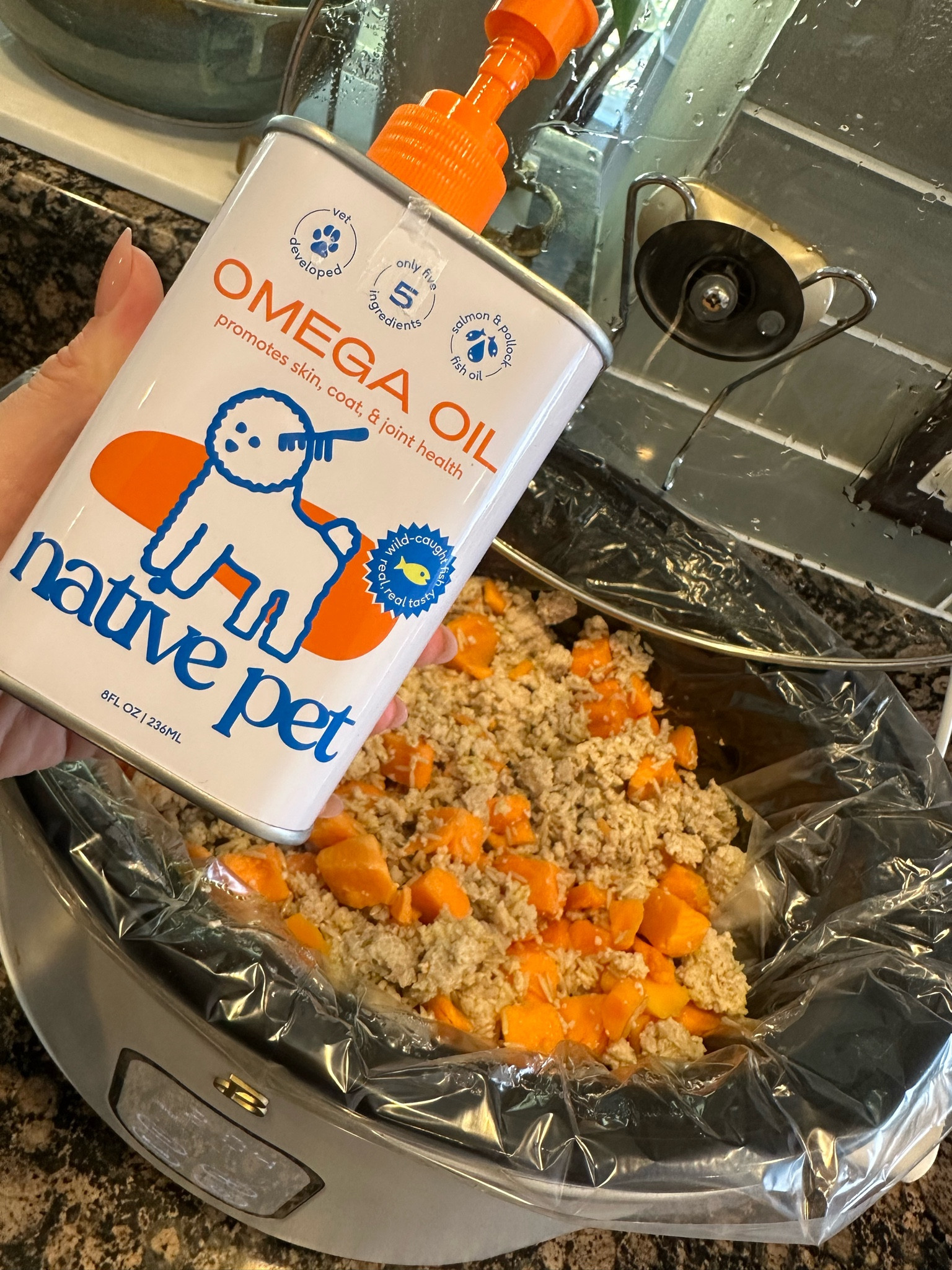 I’ve been adding this supplement to the dog food because they need their omegas too! 🐟
