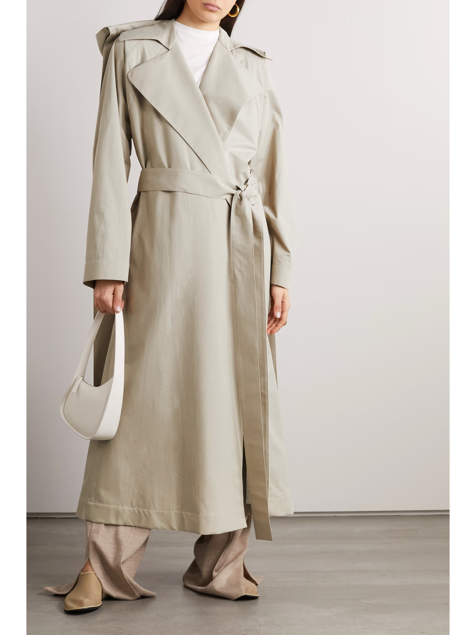 THE ROW Badva hooded draped cotton trench coat | NET-A-PORTER | NET-A-PORTER (UK & EU)