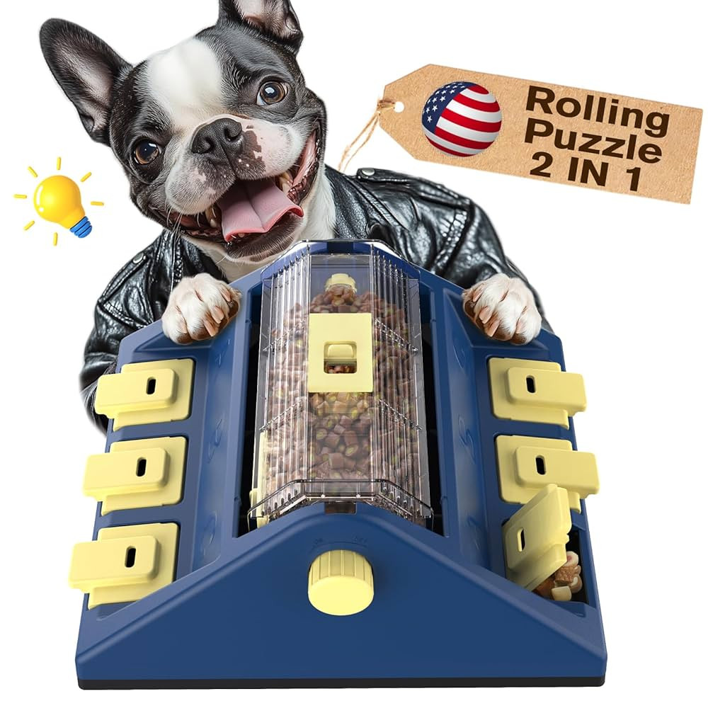 KADTC Paw-Activated Rolling Puzzle Game Toy Level 2 in 1 Puppy Treat Toys Large Capacity Slow Fee... | Amazon (US)