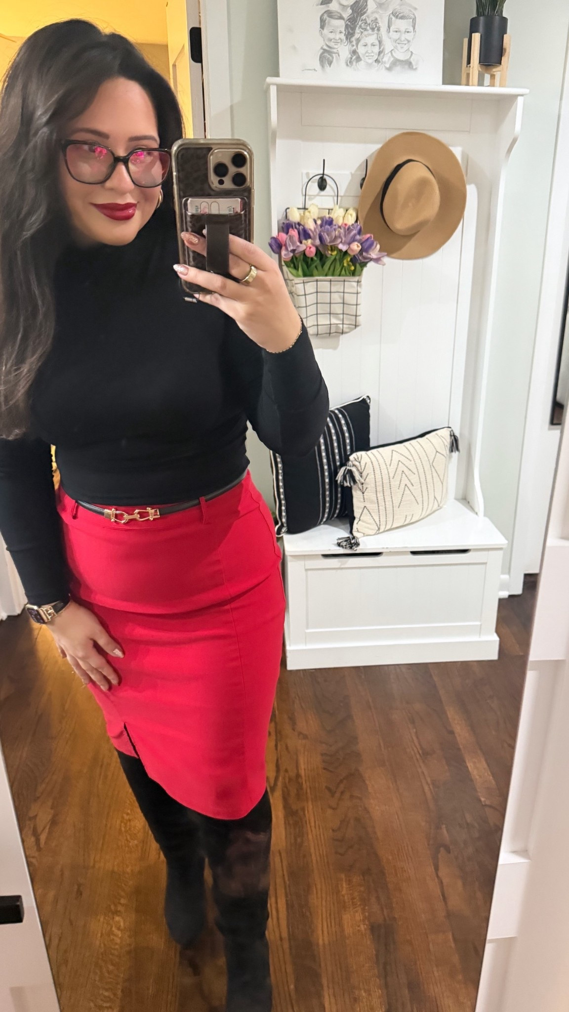 Super soft mock neck and stretchy pencil skirt TTS 

#LTKPetite #LTKMidsize #LTKmomlife