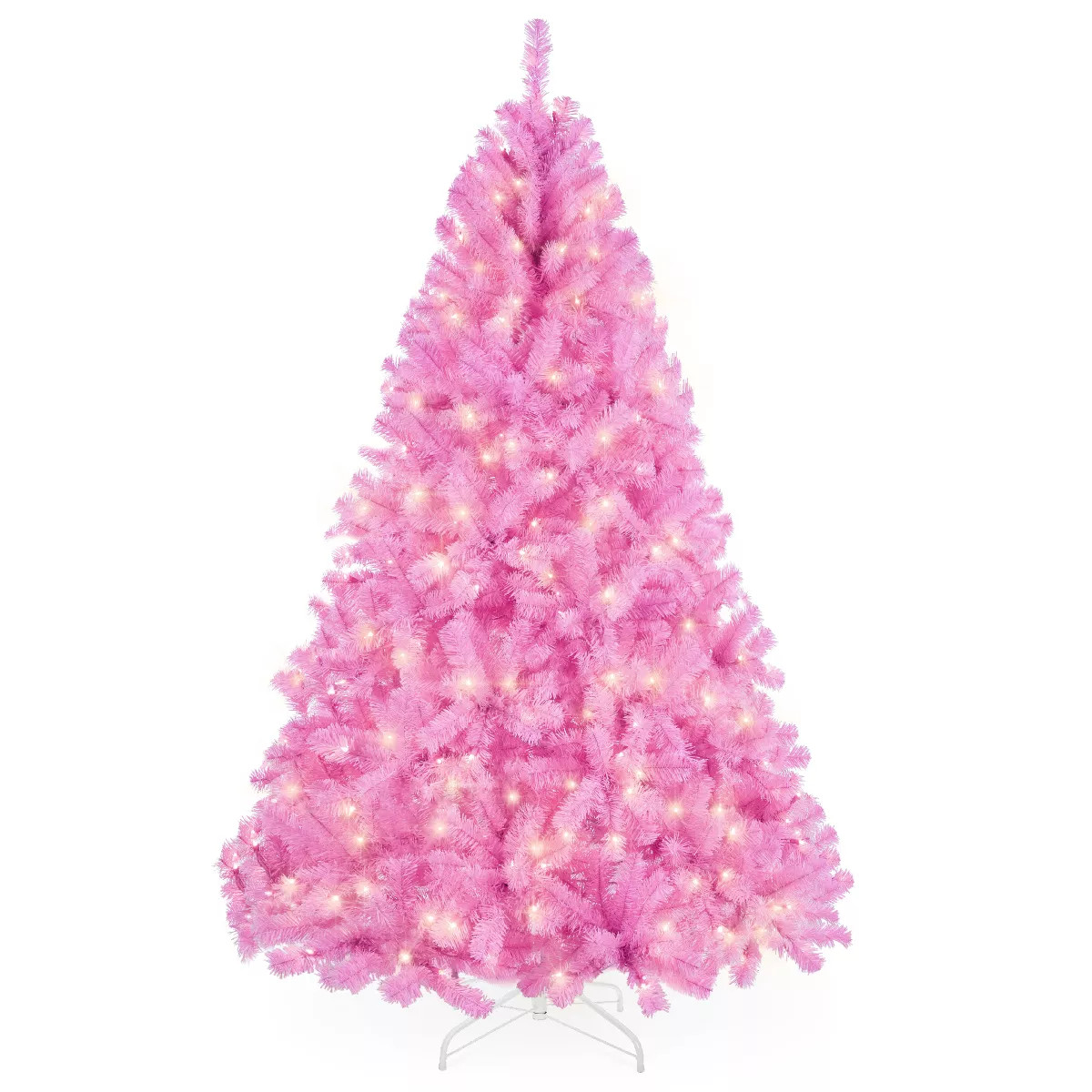 Best Choice Products Pre-Lit Pink Christmas Tree, Artificial Full Holiday Decoration w/ Branch Ti... | Target