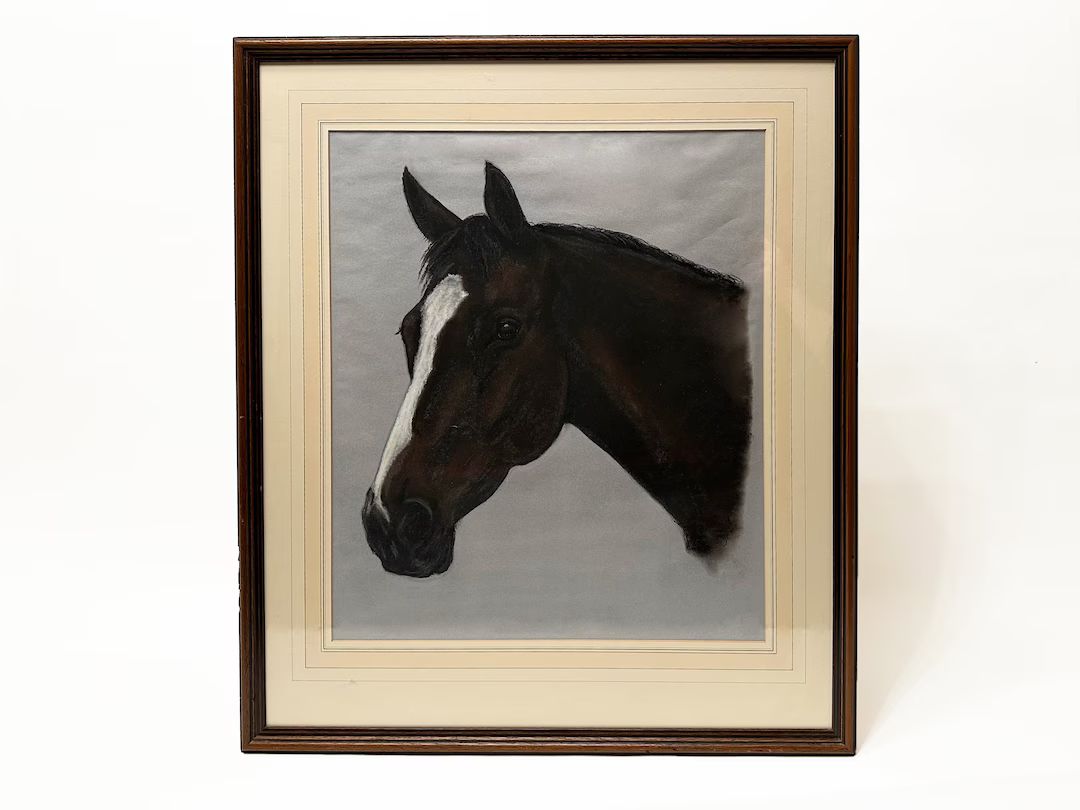Vintage Horse Portrait Painting Vintage Horse Painting Equestrian Décor Horse Artwork Equine Art... | Etsy (US)