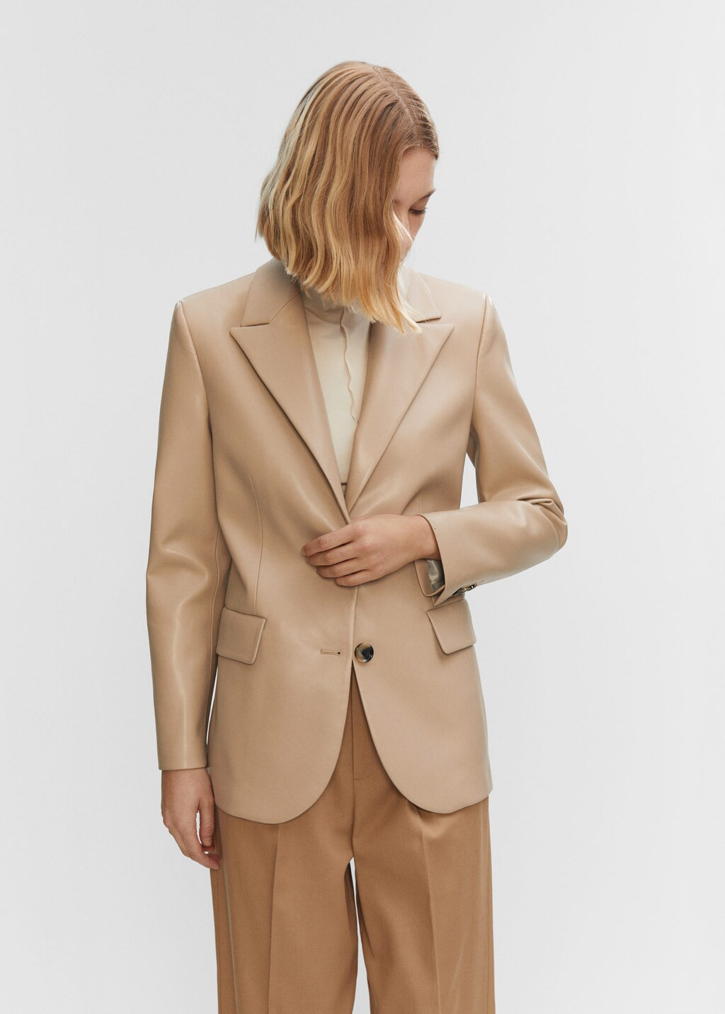 Leather effect jacket | MANGO (US)