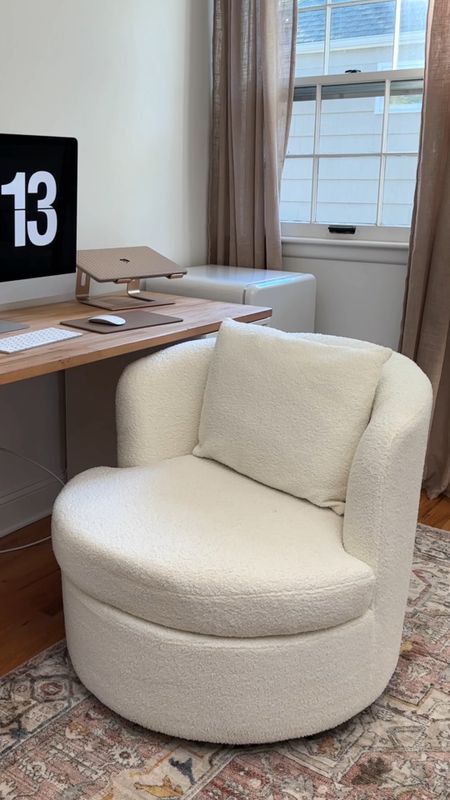 Comfy Work from Home Desk Chair
The cutest modern boucle swivel desk chair! This affordable Amazon comfy chair is perfect for wfh! I love the clean white look, plus it is so comfortable!
Amazon home, Amazon furniture, Amazon interior design, office inspiration, office decor, desk chair, comfy desk chair


#LTKHome #LTKVideo