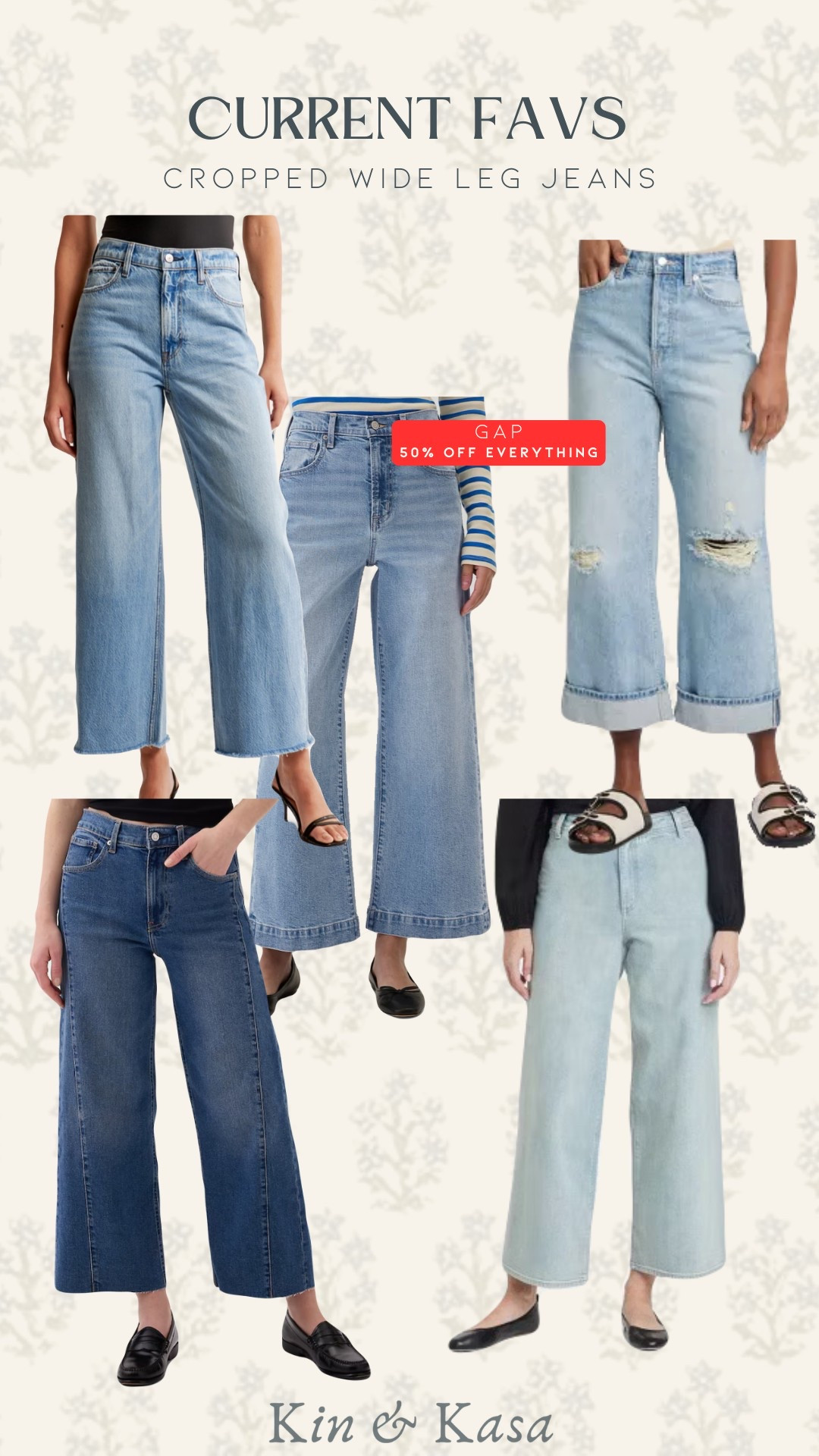 Gap is having 50% off everything and I’ve literally been obsessed with cropped wide leg jeans lately so I just had to link a few of my favs ! 
Click down below to shop the Gap sale along with a few other styles from some of my favorite stores 🤎
#Gap #jeans #denim 

#LTKSaleAlert #LTKFindsUnder50 #LTKStyleTip