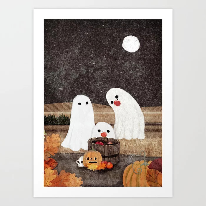 Apple Bobbing Art Print by Katherine Blower Illustrator Designer | Society6