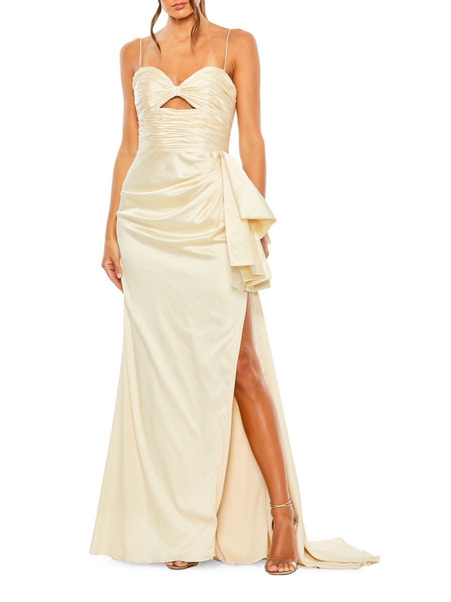 Cut-Out Bow Satin Gown | Saks Fifth Avenue