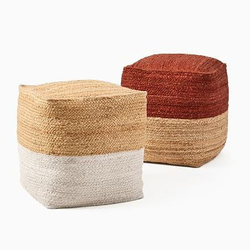 Jute Colorblock Pouf | West Elm (US)