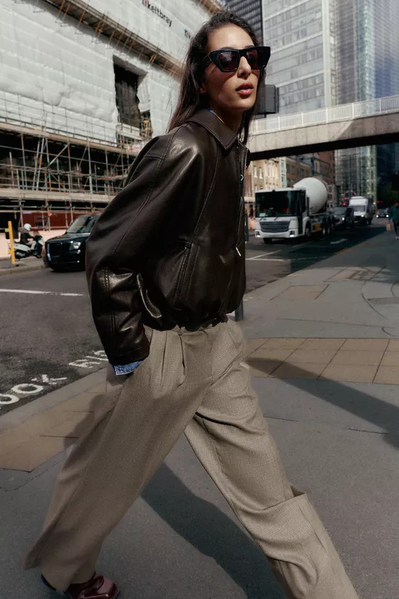 FAUX LEATHER BOMBER JACKET | Zara UK