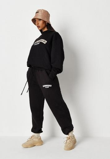 Jordan Lipscombe x Missguided Black Quilted Joggers | Missguided (UK & IE)