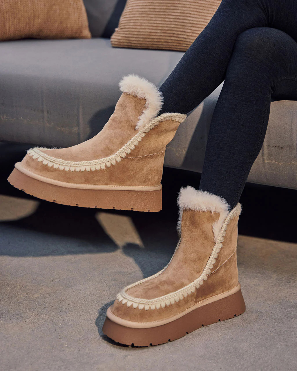 Joppie Faux Suede Fur Lined Booties | VICI
