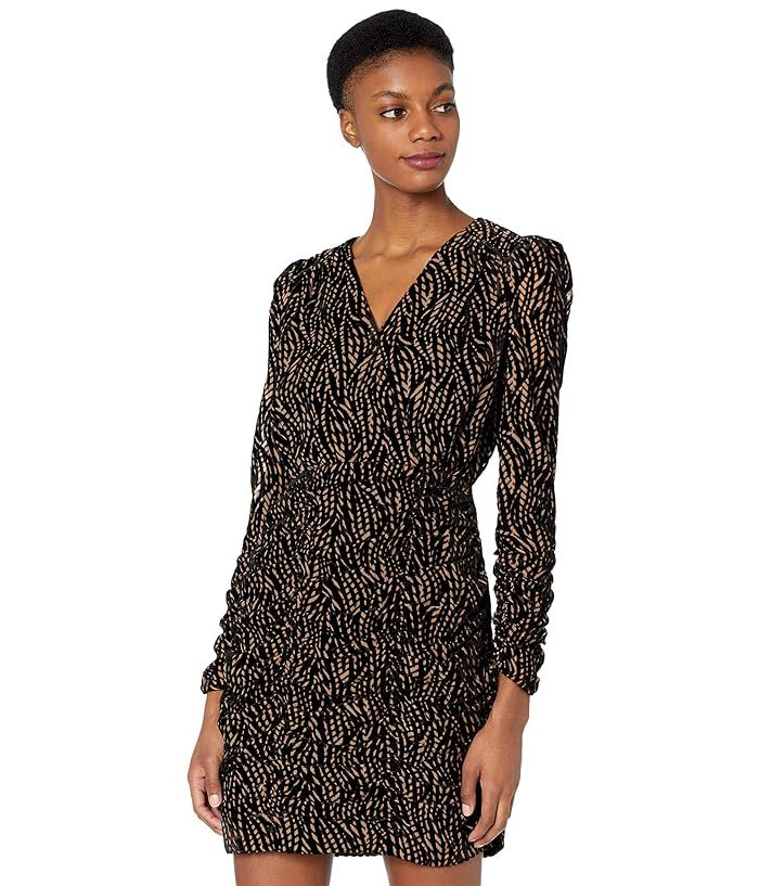 Milly Finley Leaves Velvet Burnout Dress (Natural/Black) Women's Clothing | Zappos