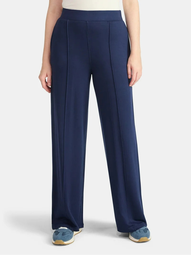 Time and Tru Women's Wide Leg Knit Pant, Sizes XS-XXXL | Walmart (US)