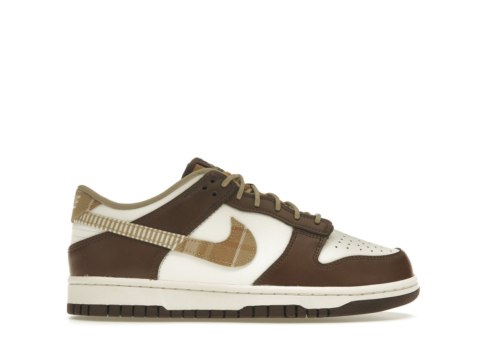 Nike Dunk Low Brown Plaid Sneakers in Sail | StockX