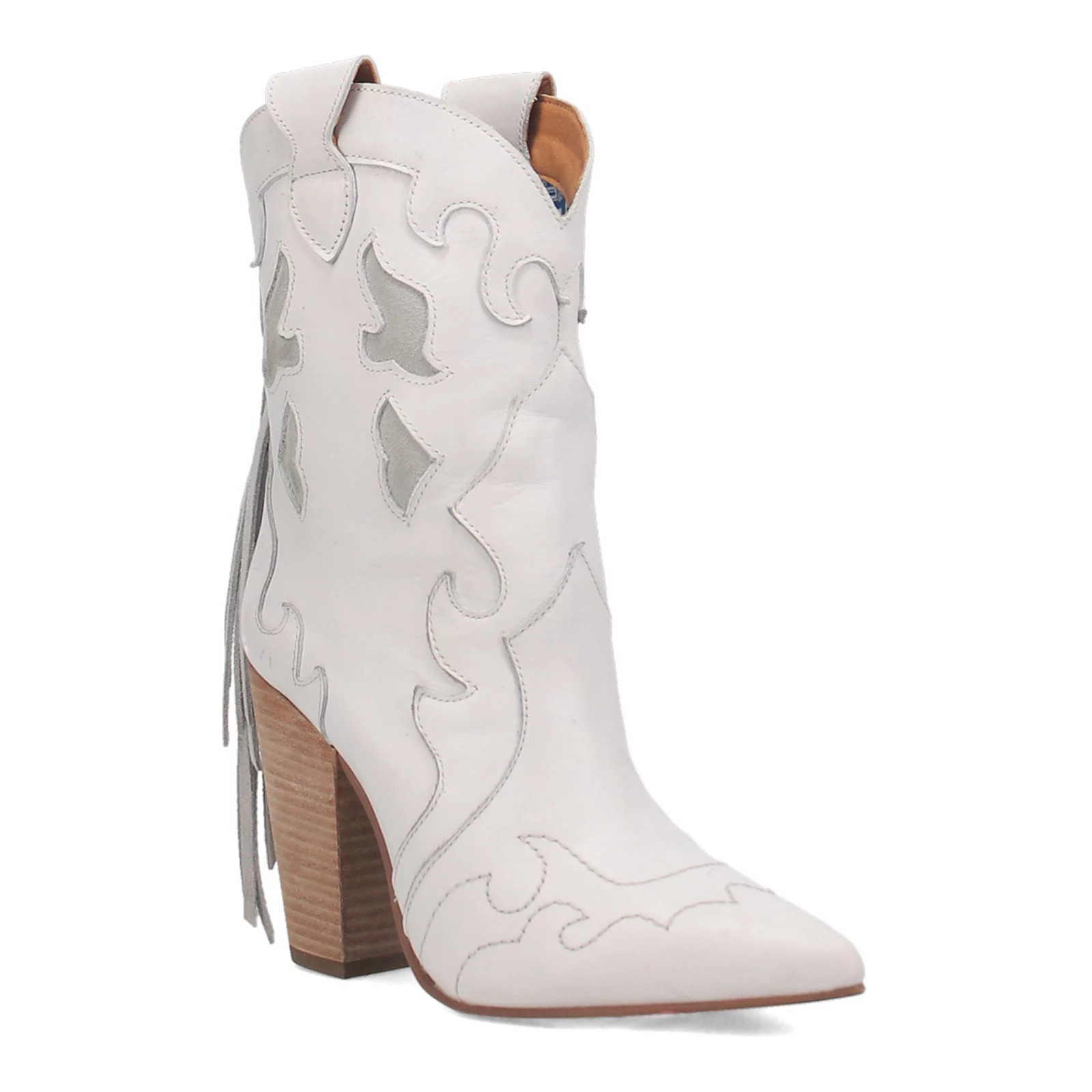 Dingo Lady's Night Women's Leather Western Booties, Size: 9, White | Kohl's