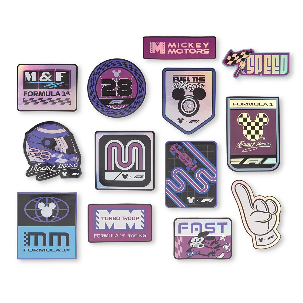 Disney x Formula 1\u00ae Velocity Mickey Mouse Sticker Set | Disney Store