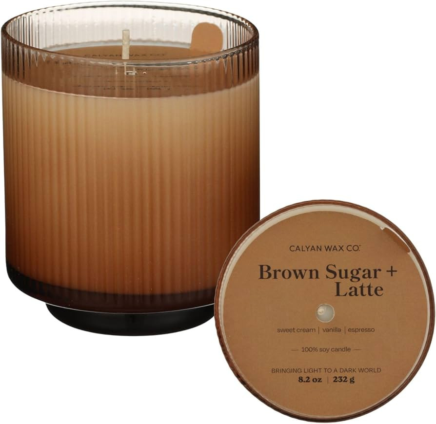 Calyan Wax Co. Brown Sugar & Latte Soy Wax Scented Candle - 37 Hour Burn | Amazon (US)
