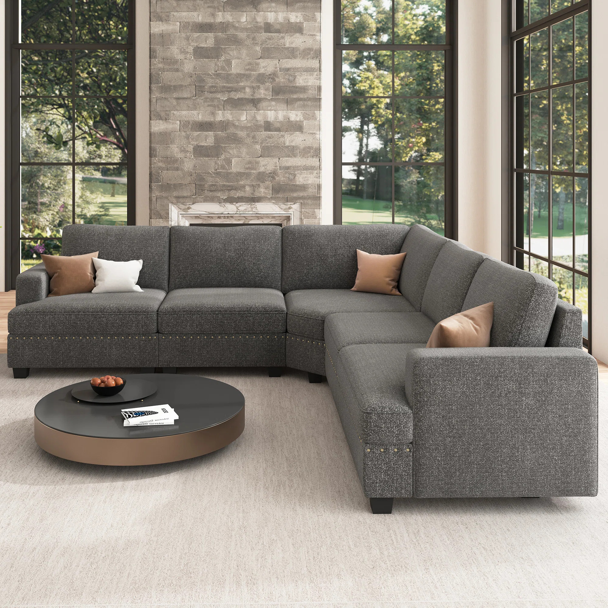 Anureet L shaped Modular Sectional Couch Corner Sectional Sofa | Wayfair North America