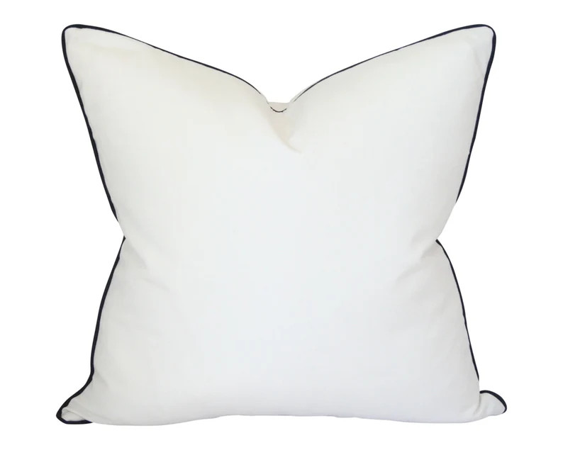 Solid White with Piping (Customizable Color) Luxury Throw Pillow - Designer Pillow - Custom High ... | Etsy (US)