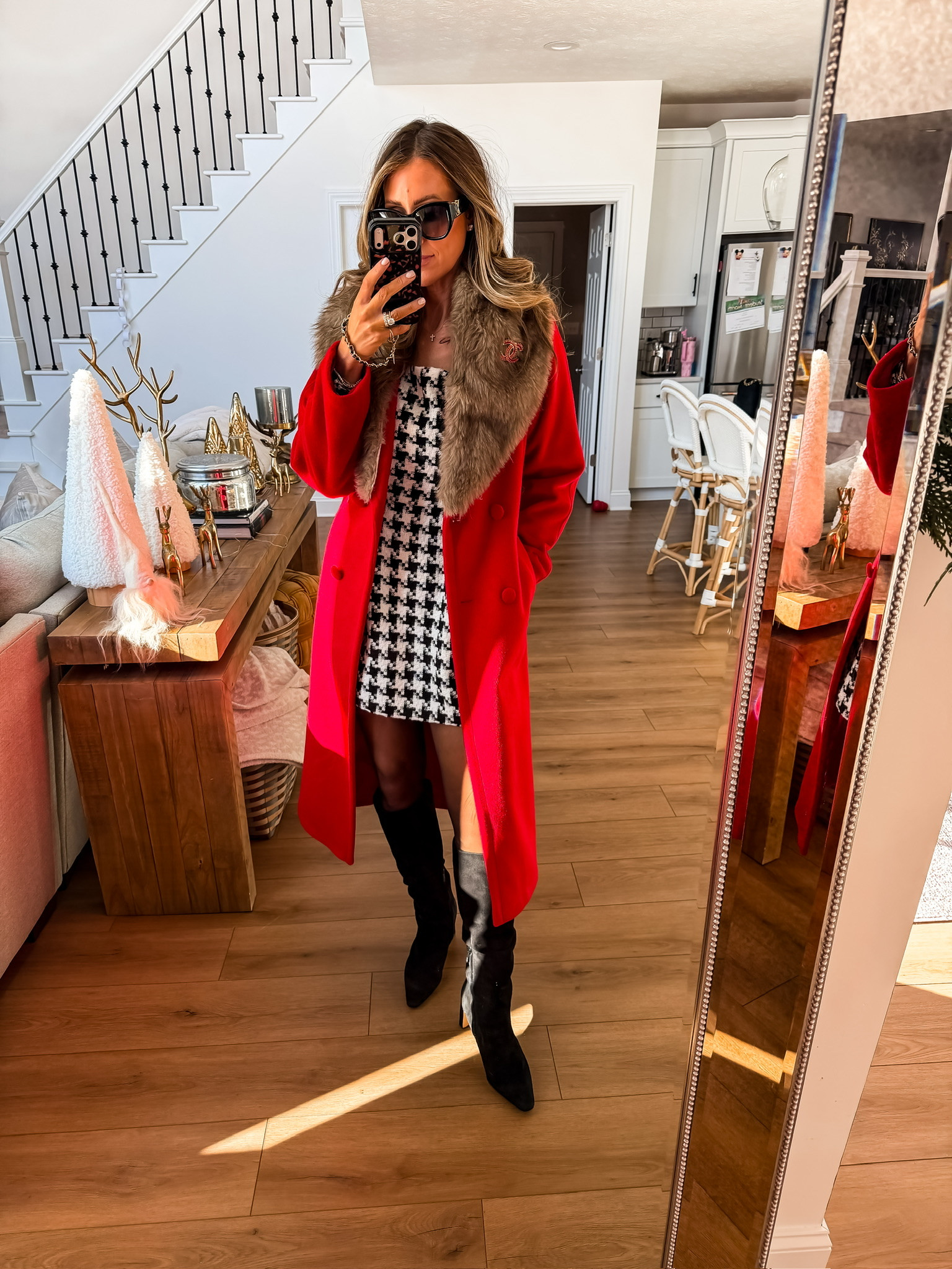 This is the cutest winter fashion! Loving how cute and warm this this. The best cozy winter outfit. Winter cute date night black boots black and white dress cozy winter style mom approved warm winter layered winter fit cold weather jacket Themominstyle 

#LTKmomlife #LTKootd #LTKdayinmylife