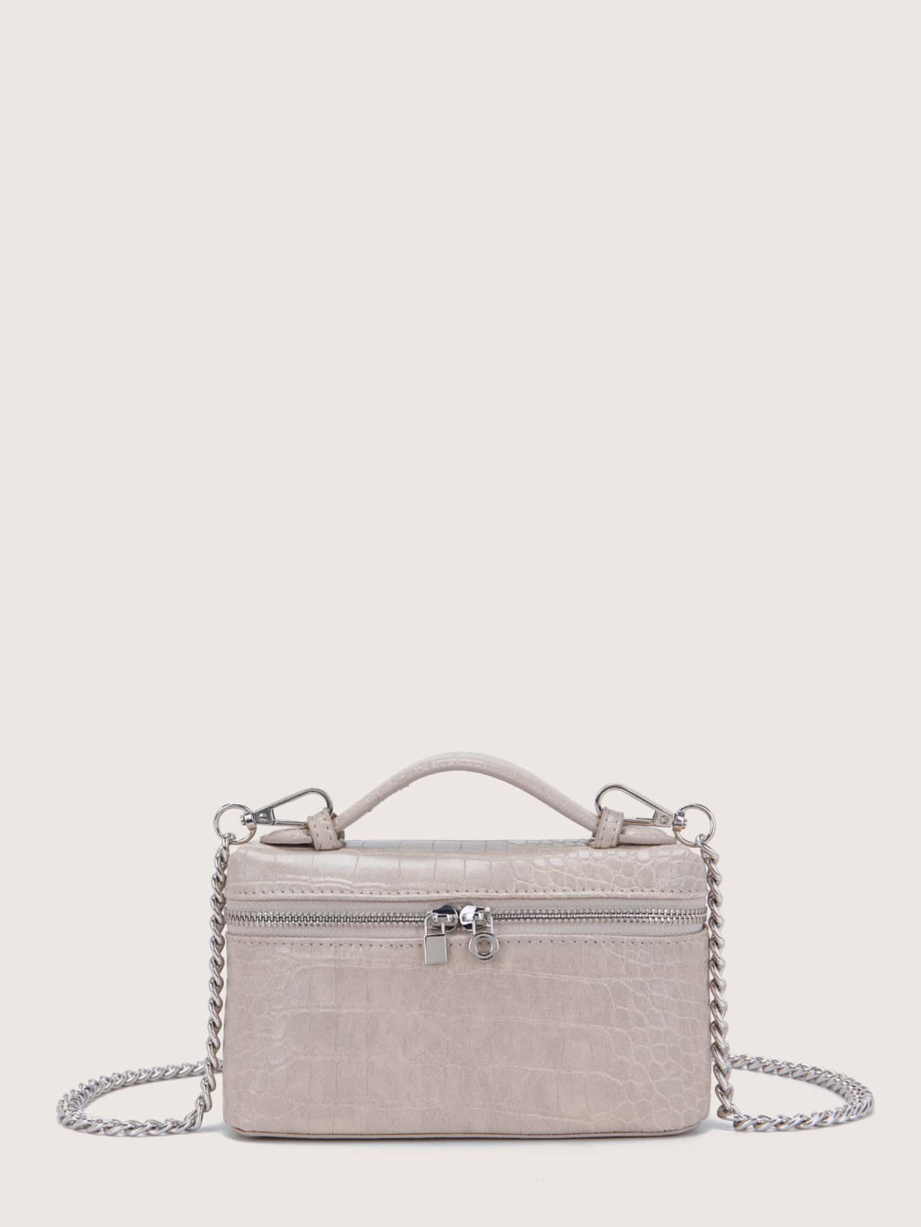 VANESSAMAY&DKMG 1 Crocodile Pattern Asymmetric Pattern PU Fashion Zipper Small Women's Handbag Cr... | SHEIN