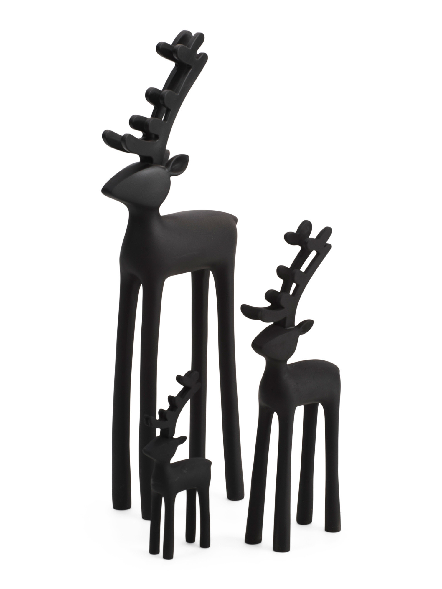 Set Of 3 Matte Resin Deer Set | TJ Maxx