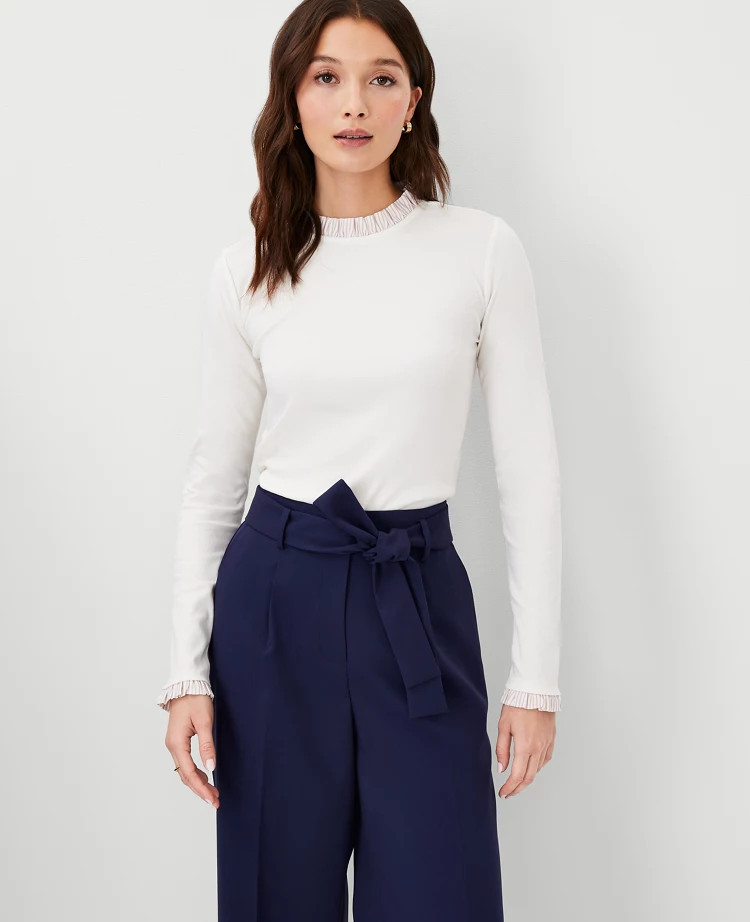 Ruffle Trim Top | Ann Taylor (US)