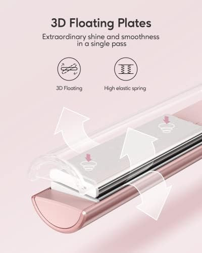 Hair Straightener, Titanium Flat Iron for Hair, Hair Straightener and Curler 2 in 1 for All Hairs... | Amazon (US)