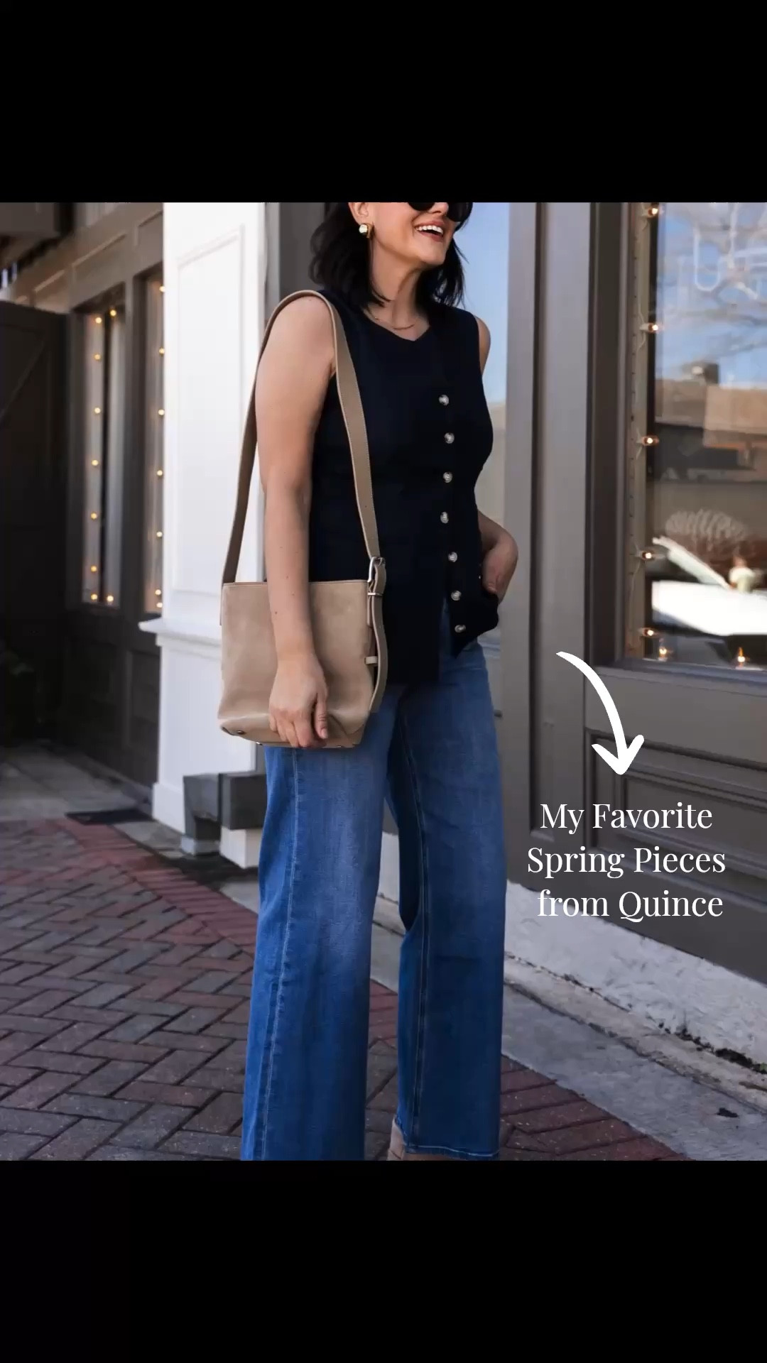 My favorite spring pieces from @onequince! You can’t go wrong with anything linen this spring and a vest is very versatile in your wardrobe. This pair of denim is incredibly flattering and comfortable! I’m in the 30. #quincepartner
