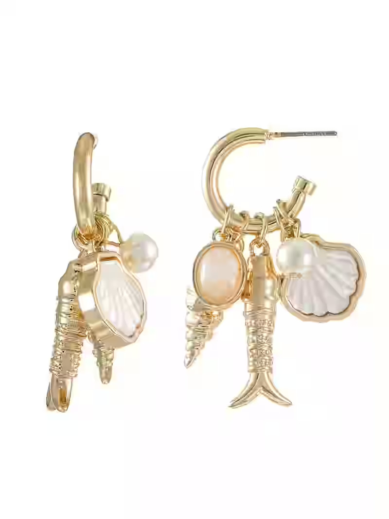 Time and Tru Goldtone Coast Charm Earrings, 1 Pair | Walmart (US)