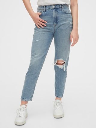 High Rise Destructed Mom Jeans | Gap (US)